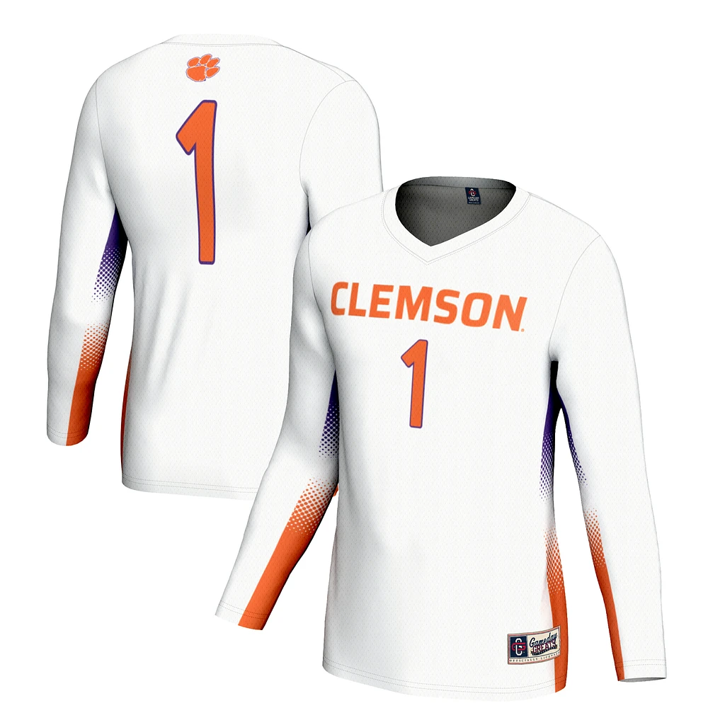 Youth GameDay Greats #1 White Clemson Tigers Lightweight Women's Volleyball Jersey