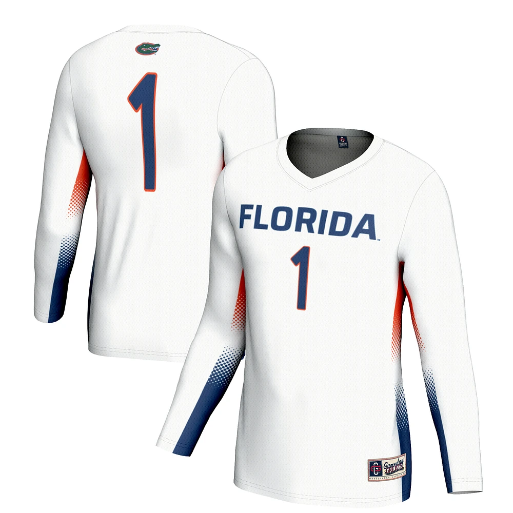Youth GameDay Greats #1 White Florida Gators Lightweight Women's Volleyball Jersey