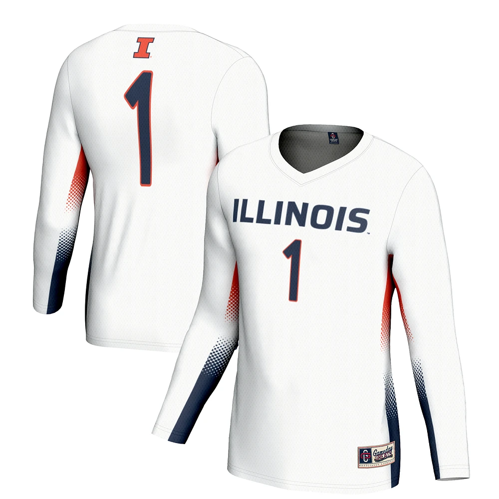 Youth GameDay Greats #1 White Illinois Fighting Illini Lightweight Women's Volleyball Jersey