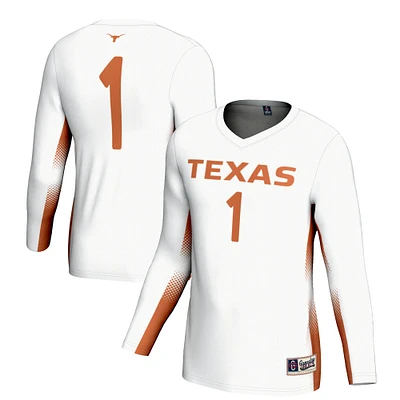 Youth GameDay Greats #1 White Texas Longhorns Lightweight Women's Volleyball Fashion Jersey