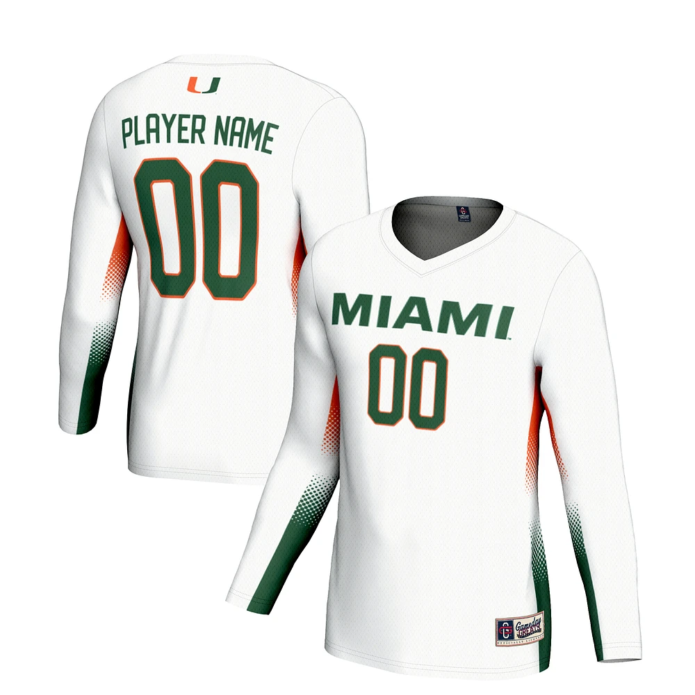 Youth GameDay Greats White Miami Hurricanes NIL Lightweight Volleyball Jersey