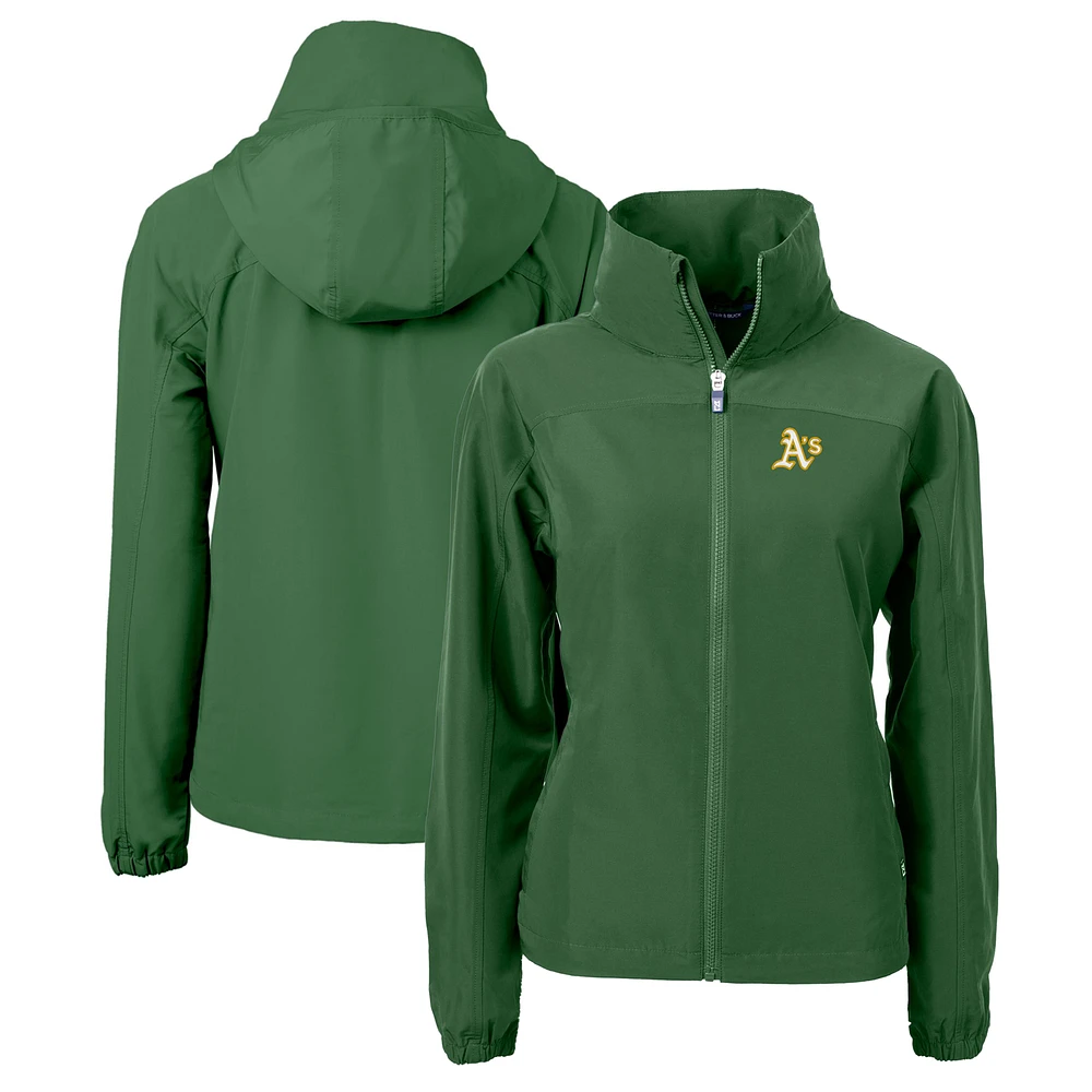 Women's Cutter & Buck Hunter Green Athletics Charter Eco Recycled Full-Zip Jacket