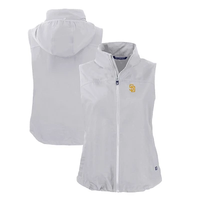 Women's Cutter & Buck Gray San Diego Padres Charter Eco Recycled Full-Zip Vest