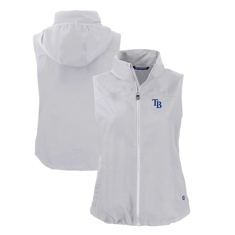 Women's Cutter & Buck Gray Tampa Bay Rays Charter Eco Recycled Full-Zip Vest