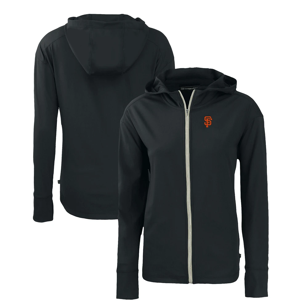 Women's Cutter & Buck Black San Francisco Giants Daybreak Eco Recycled Full-Zip Hoodie