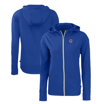 Women's Cutter & Buck Royal Chicago Cubs Daybreak Eco Recycled Full-Zip Hoodie