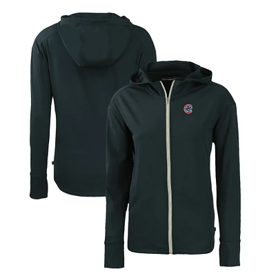 Women's Cutter & Buck Navy Chicago Cubs Daybreak Eco Recycled Full-Zip Hoodie