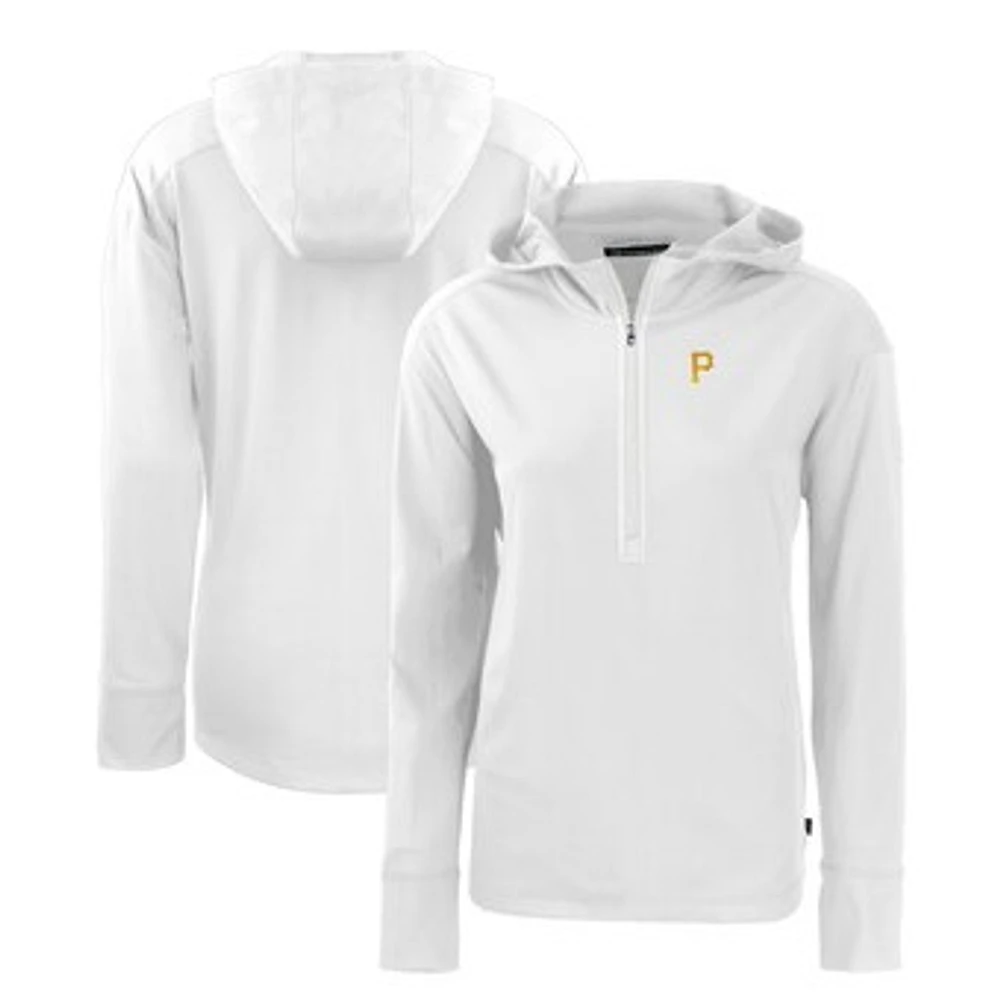 Women's Cutter & Buck White Pittsburgh Pirates Daybreak Eco Recycled Half-Zip Hoodie