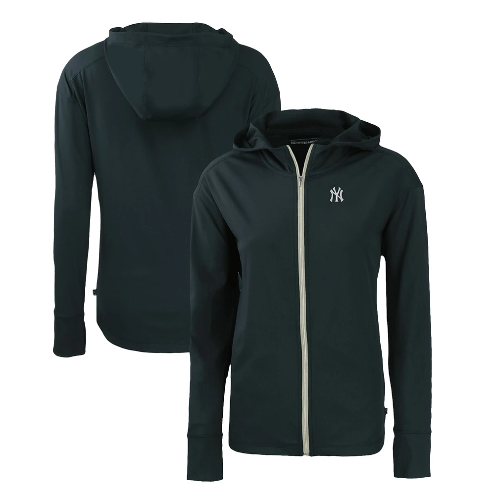 Women's Cutter & Buck Navy New York Yankees Daybreak Eco Recycled Full-Zip Hoodie