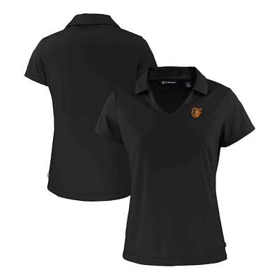 Women's Cutter & Buck Black Baltimore Orioles Daybreak Eco Recycled V-Neck Polo