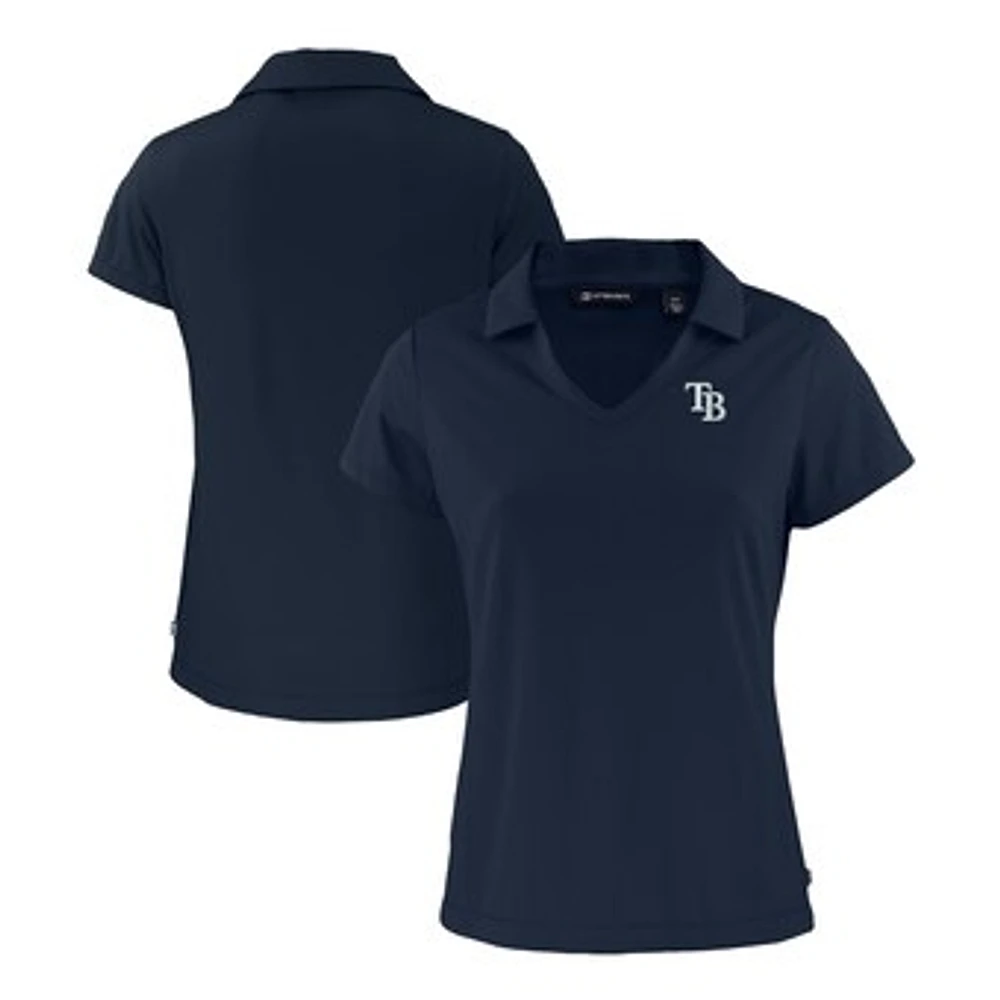 Women's Cutter & Buck Navy Tampa Bay Rays Daybreak Eco Recycled V-Neck Polo