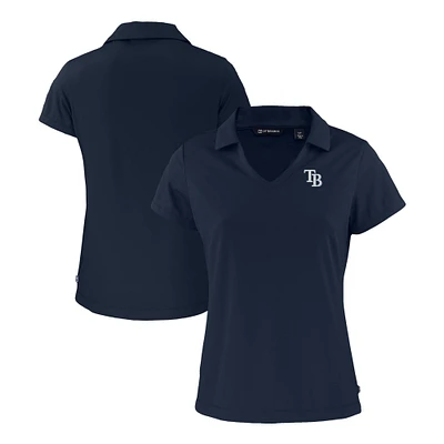 Women's Cutter & Buck Navy Tampa Bay Rays Daybreak Eco Recycled V-Neck Polo