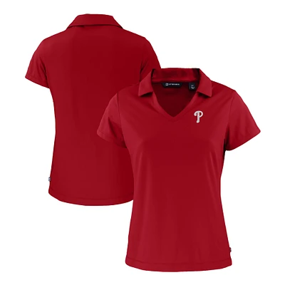 Women's Cutter & Buck Philadelphia Phillies Daybreak Eco Recycled V-Neck Polo