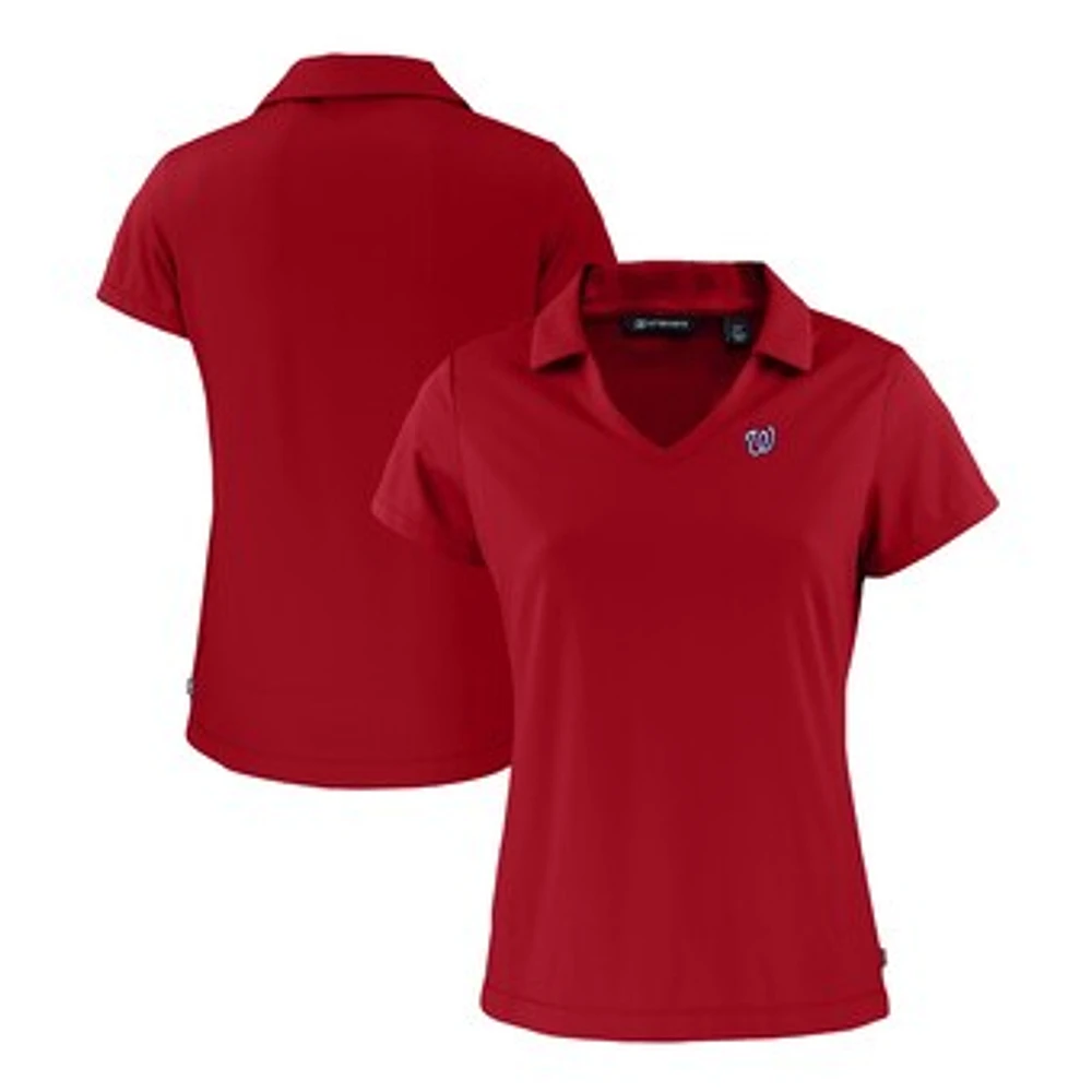 Women's Cutter & Buck Washington Nationals Daybreak Eco Recycled V-Neck Polo