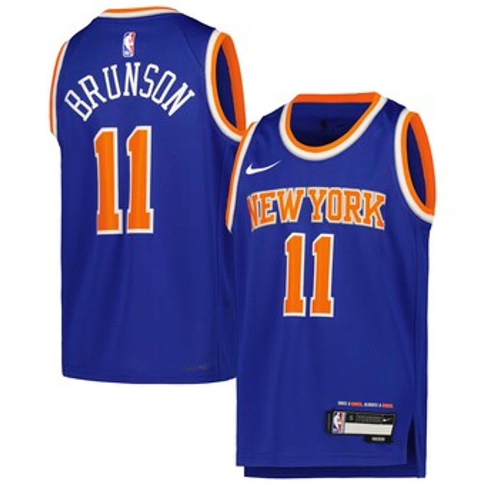 Youth Nike Jalen Brunson Blue New York Knicks Swingman Jersey - Icon Edition