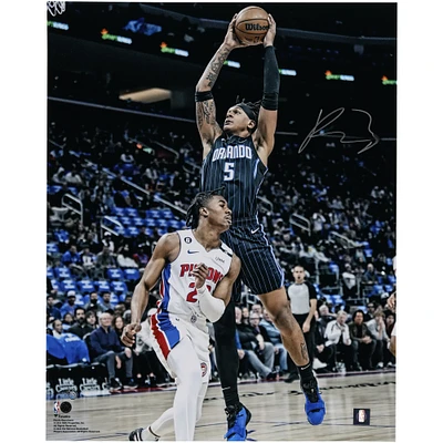 Paolo Banchero Orlando Magic Autographed 16" x 20" Dunk Vs. Detroit Pistons NBA Debut Photograph