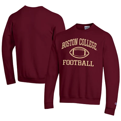 Men's Champion Maroon Boston College Eagles Football Powerblend Pullover Sweatshirt