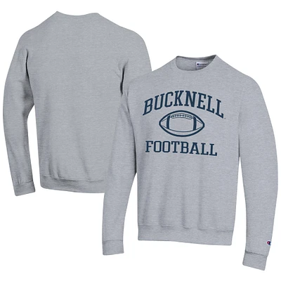 Men's Champion Gray Bucknell Bison Football Powerblend Pullover Sweatshirt