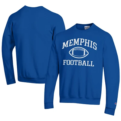Men's Champion Royal Memphis Tigers Football Powerblend Pullover Sweatshirt