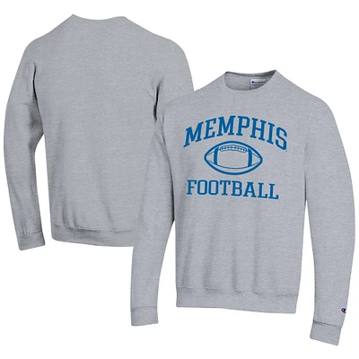 Men's Champion Gray Memphis Tigers Football Powerblend Pullover Sweatshirt