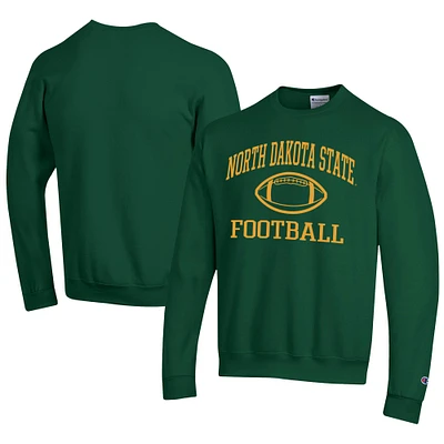 Men's Champion Green NDSU Bison Football Powerblend Pullover Sweatshirt
