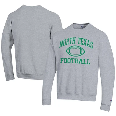 Men's Champion Gray North Texas Mean Green Football Powerblend Pullover Sweatshirt