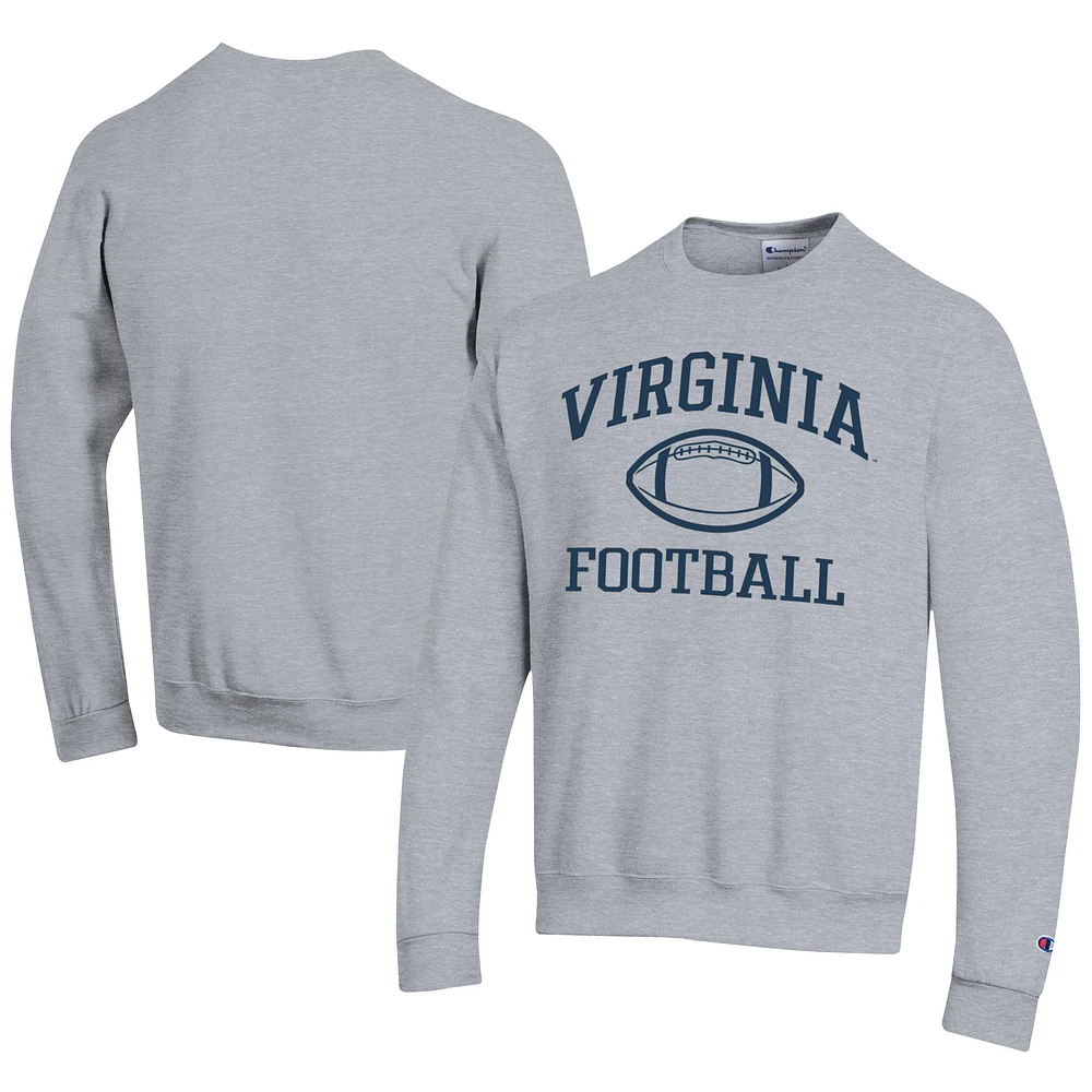 Men's Champion Gray Virginia Cavaliers Football Powerblend Pullover Sweatshirt