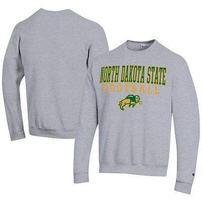 Men's Champion Gray NDSU Bison Football Powerblend Pullover Sweatshirt
