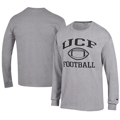Men's Champion Gray UCF Knights Football Jersey Long Sleeve T-Shirt