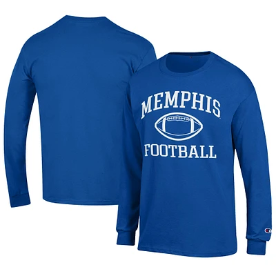 Men's Champion Royal Memphis Tigers Football Jersey Long Sleeve T-Shirt