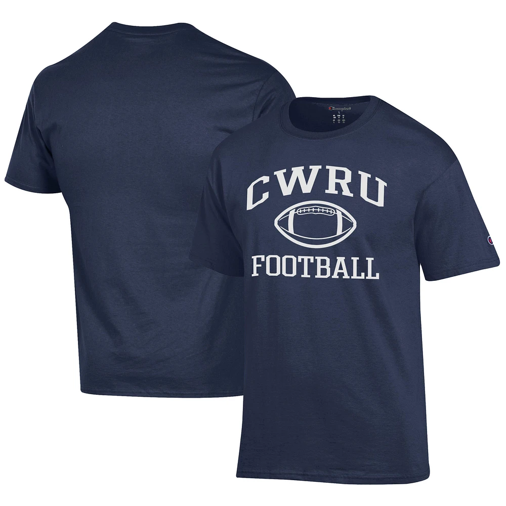 Men's Champion Navy Case Western Reserve Spartans Football Jersey T-Shirt