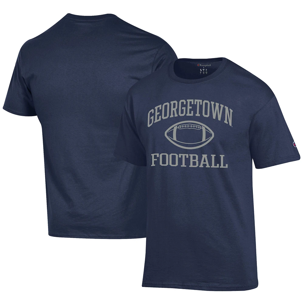 Men's Champion Navy Georgetown Hoyas Football Jersey T-Shirt
