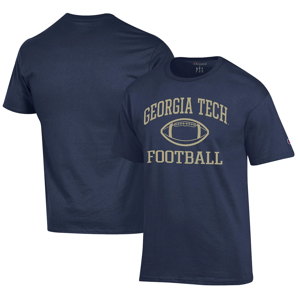 Men's Champion Navy Georgia Tech Yellow Jackets Football Jersey T-Shirt