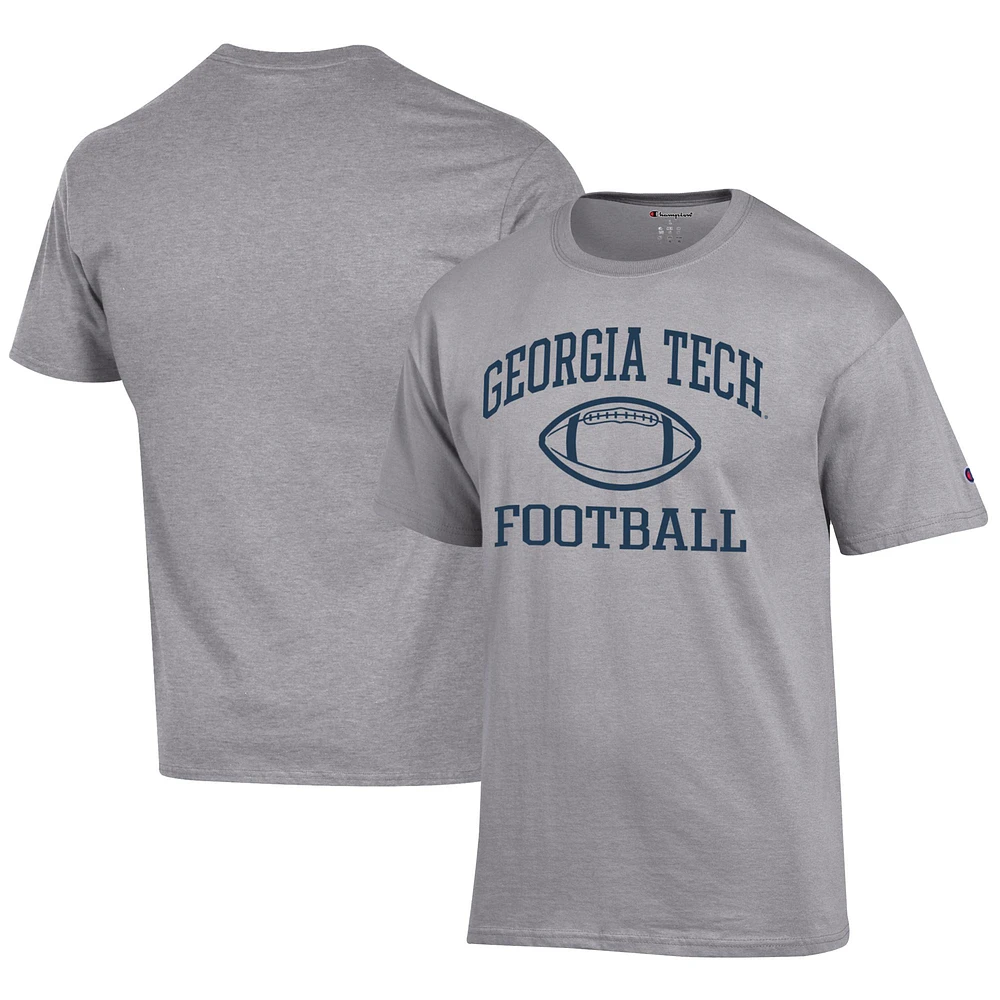 Men's Champion Gray Georgia Tech Yellow Jackets Football Jersey T-Shirt