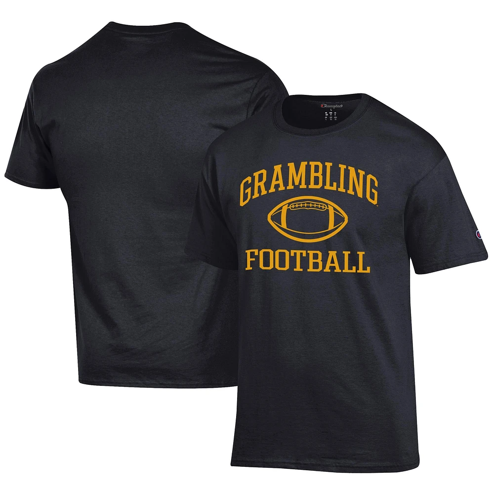 Men's Champion Black Grambling Tigers Football Jersey T-Shirt