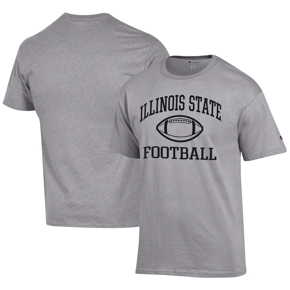 Men's Champion Gray Illinois State Redbirds Football Jersey T-Shirt