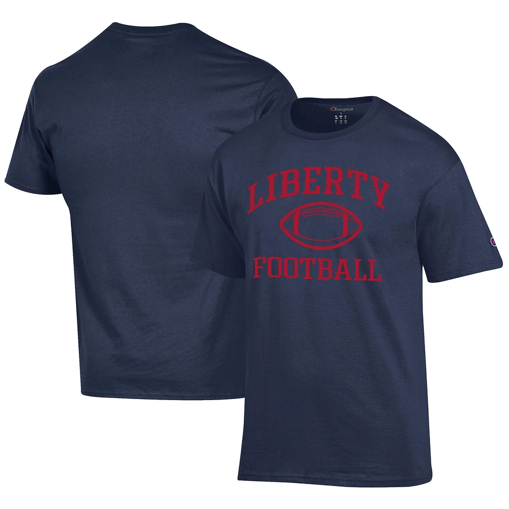 Men's Champion Navy Liberty Flames Football Jersey T-Shirt