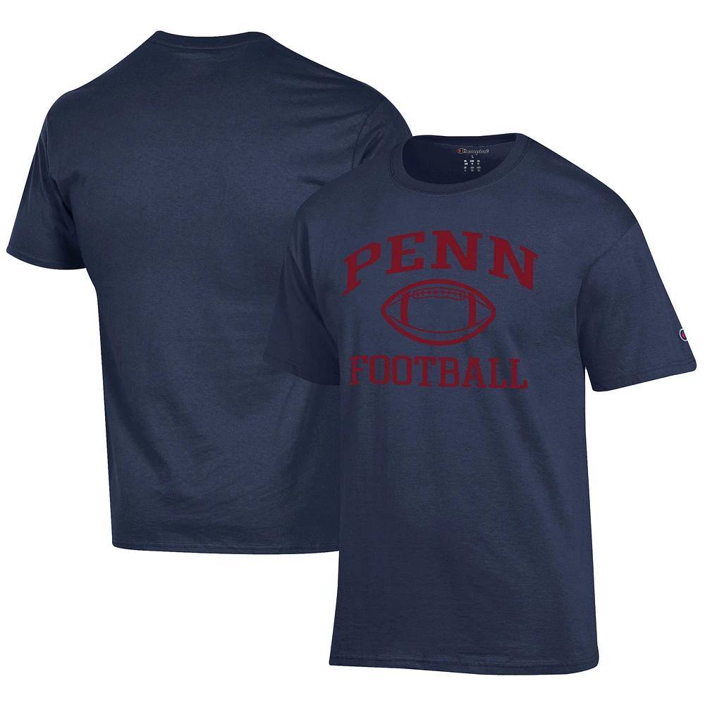 Men's Champion Navy Pennsylvania Quakers Football Jersey T-Shirt