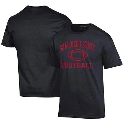 Men's Champion Black San Diego State Aztecs Football Jersey T-Shirt