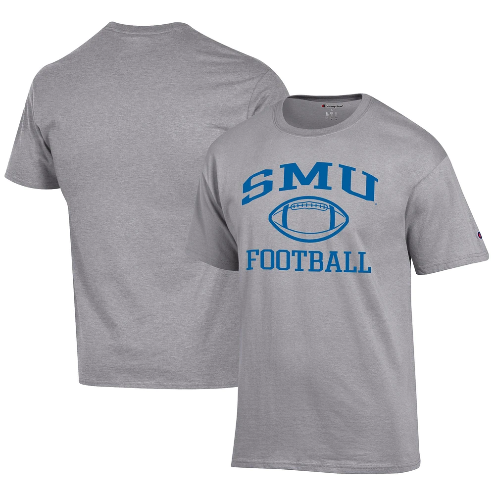 Men's Champion Gray SMU Mustangs Football Jersey T-Shirt