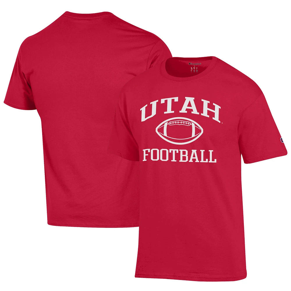 Men's Champion Red Utah Utes Football Jersey T-Shirt