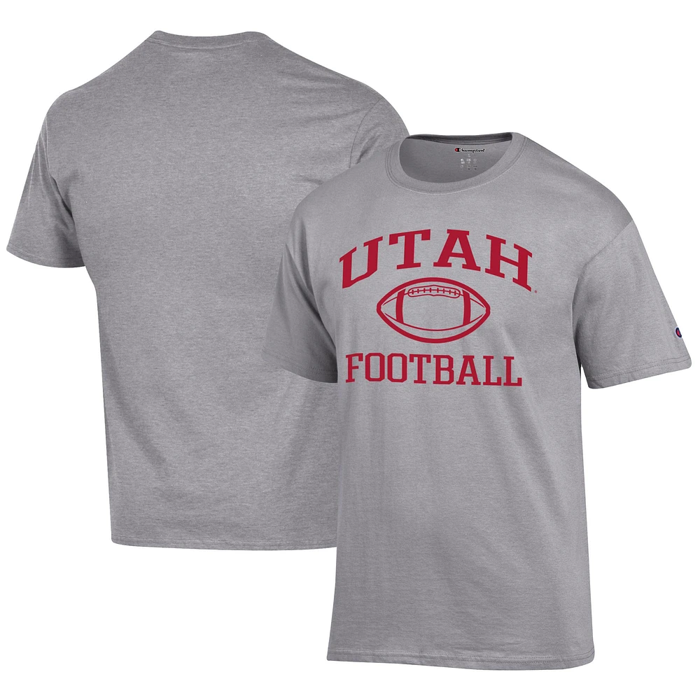 Men's Champion Gray Utah Utes Football Jersey T-Shirt