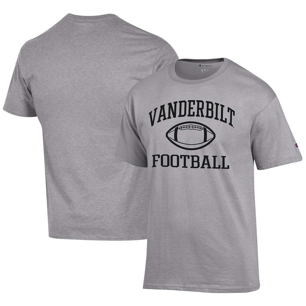Men's Champion Gray Vanderbilt Commodores Football Jersey T-Shirt