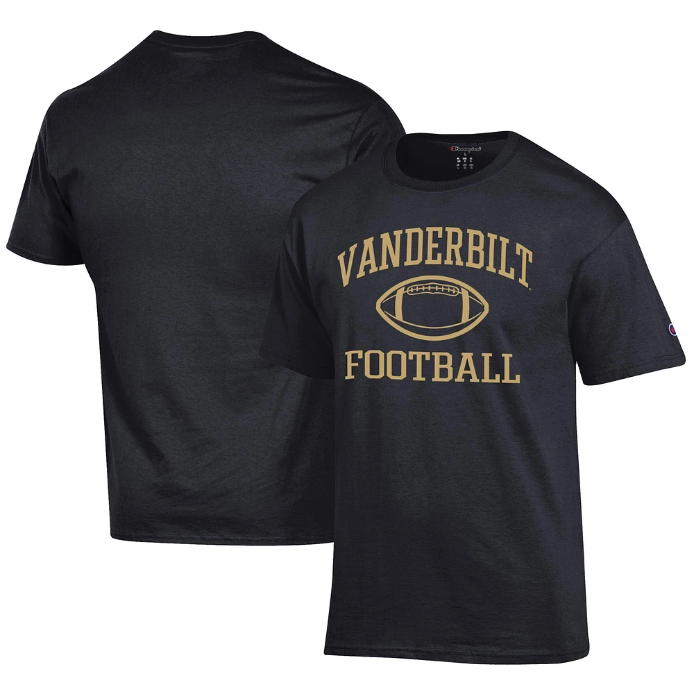 Men's Champion Black Vanderbilt Commodores Football Jersey T-Shirt