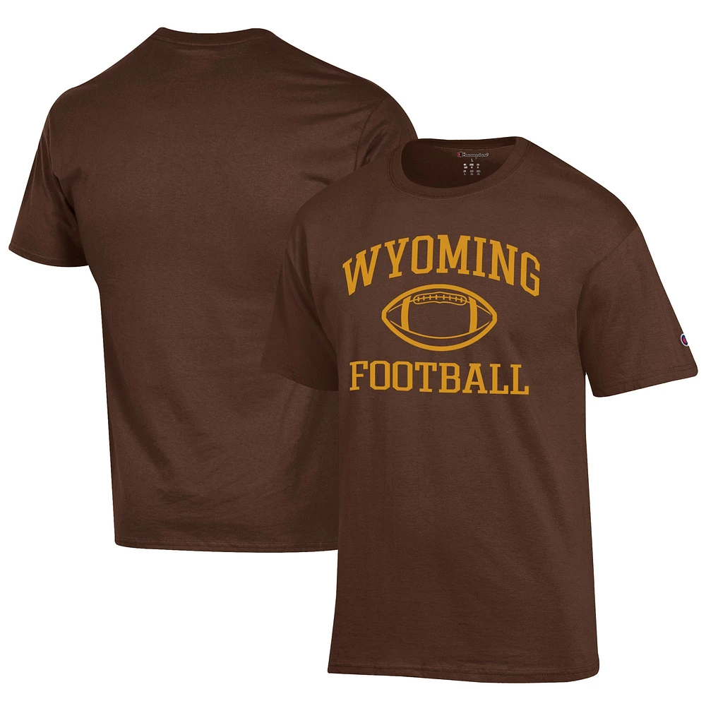 Men's Champion Brown Wyoming Cowboys Football Jersey T-Shirt