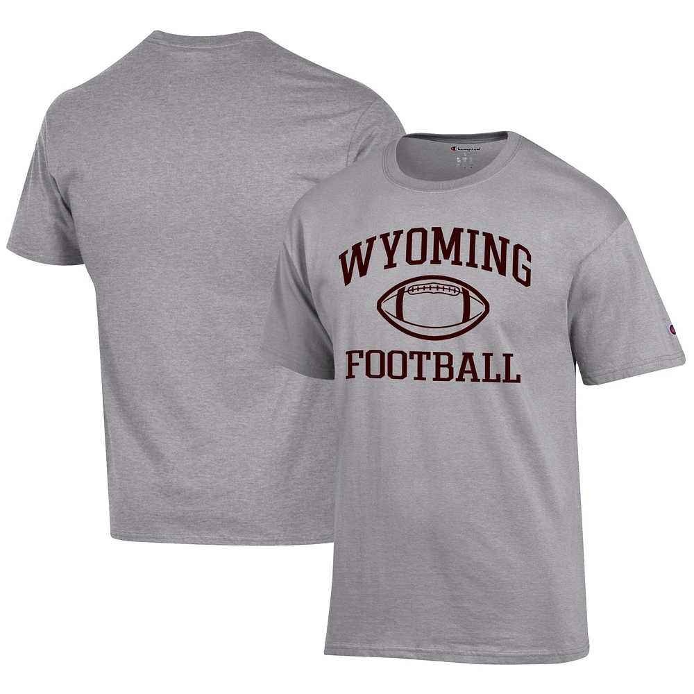 Men's Champion Gray Wyoming Cowboys Football Jersey T-Shirt