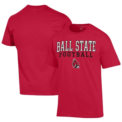 Men's Champion Cardinal Ball State Cardinals Football Jersey T-Shirt
