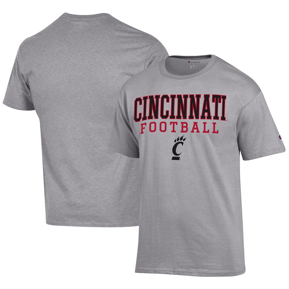 Men's Champion Gray Cincinnati Bearcats Football Jersey T-Shirt