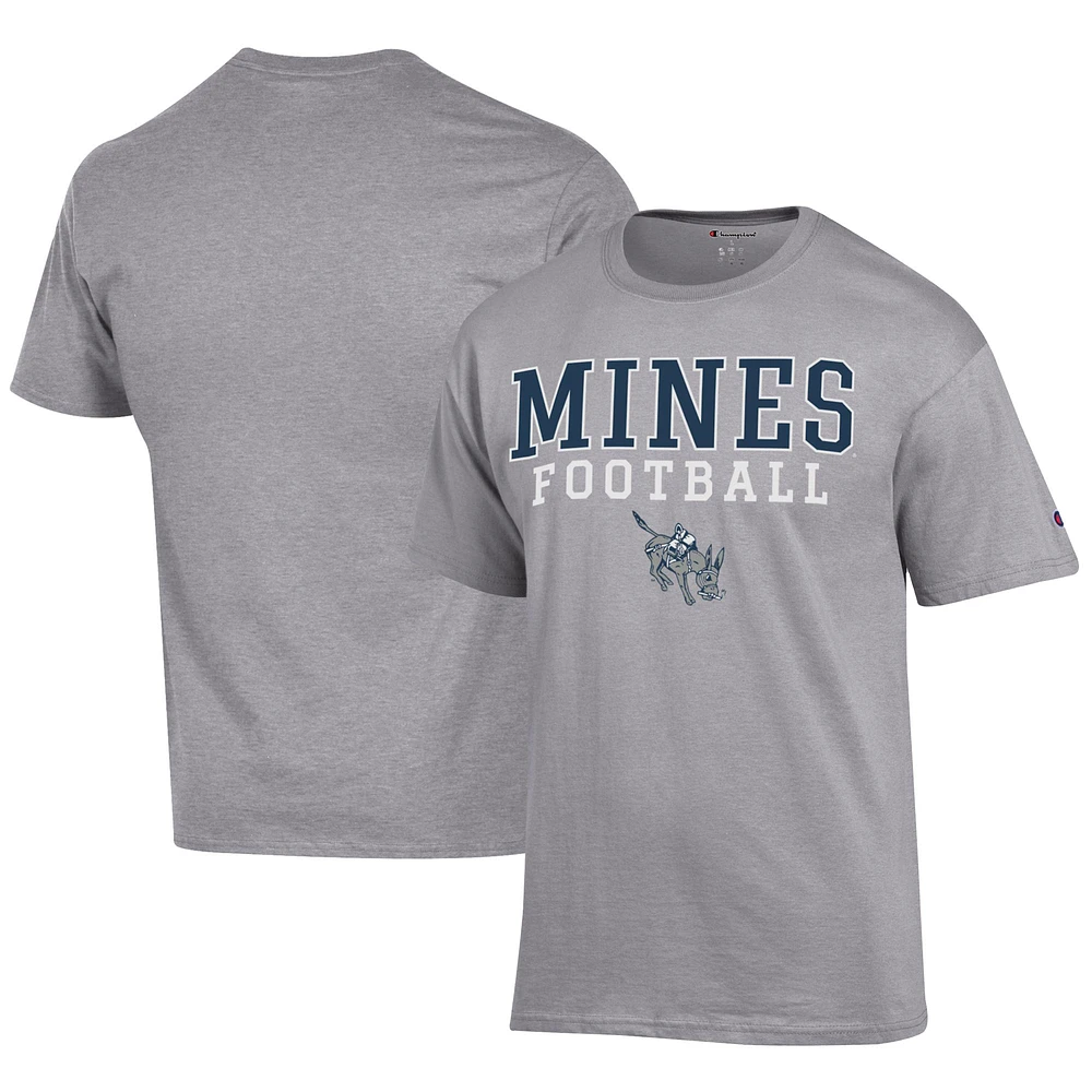 Men's Champion Gray Colorado School of Mines Orediggers Football Jersey T-Shirt