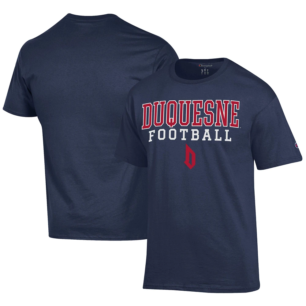 Men's Champion Navy Duquesne Dukes Football Jersey T-Shirt